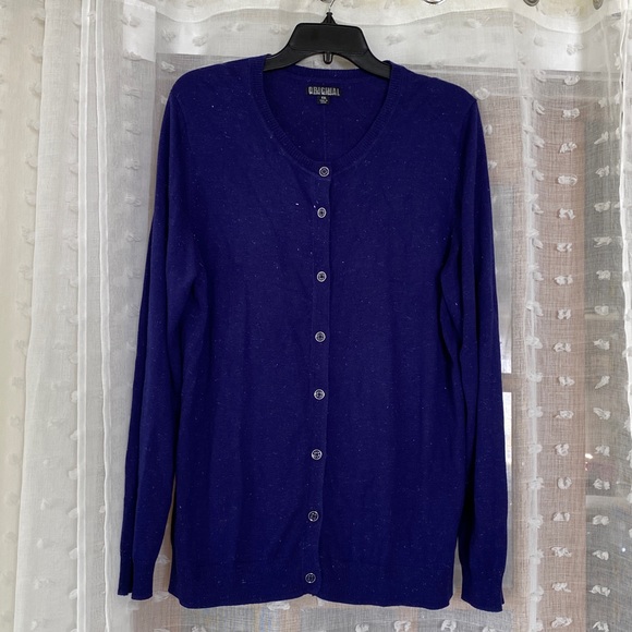 Royal blue cardigan with silver sparkle - Picture 1 of 5